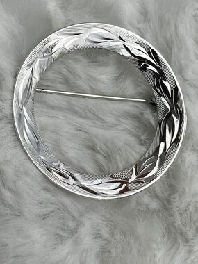 Bond Boyd Vintage Etched Sterling Silver Brooch